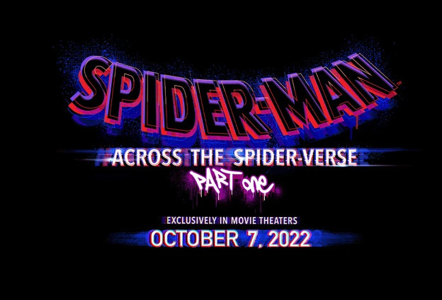 The movie title “Spider-Man: Across the Spider-Verse” is displayed in a colorful font with a black background. “Spider-Man: Across the Spider-Verse” features Miles Morales, a teen who struggles to fully embrace his secret identity as Spider-Man, as he seeks to restore balance in the multiverse. 