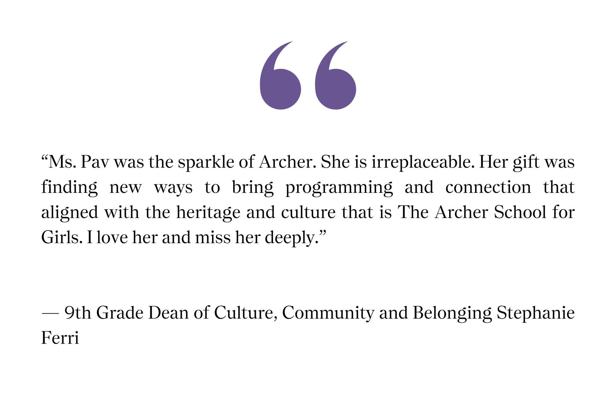 Associate Head for Teaching and Learning departs from Archer during 25th year, community reflects on legacy