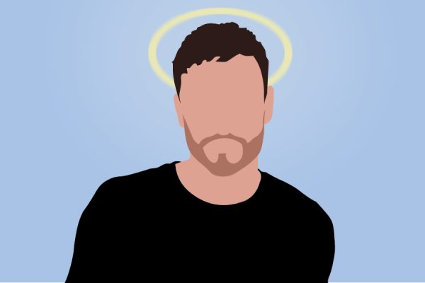 Liam Payne is illustrated with a halo above his head, following the news of his death Wednesday, Oct. 16. He rose to fame at age 14 upon joining One Direction, a prominent boyband of the 2010's. (Graphic illustration by Emma Winkler)