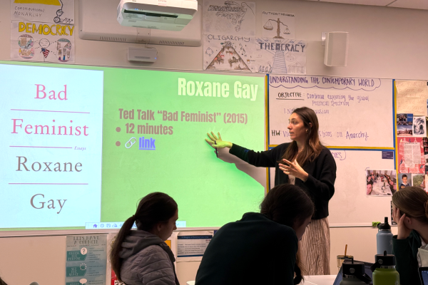 History teacher and Innovative Learning Coordinator Malia McClurg teaches the Gender Studies senior seminar students about the importance of intersectional feminism. "I hope that students walk away with a curiosity about themselves and the world around them," McClurg said. 