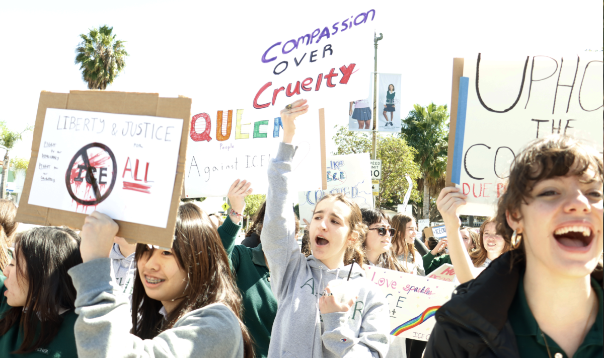 Students yell out chants while holding posters throughout the crowd. Binder expressed the importance of continuing to have walkouts and other ways of protesting. “The more walkouts and protests we do, the more we can spread our voices,” Binder said. “We're not going to back down and settle for what is going on.”