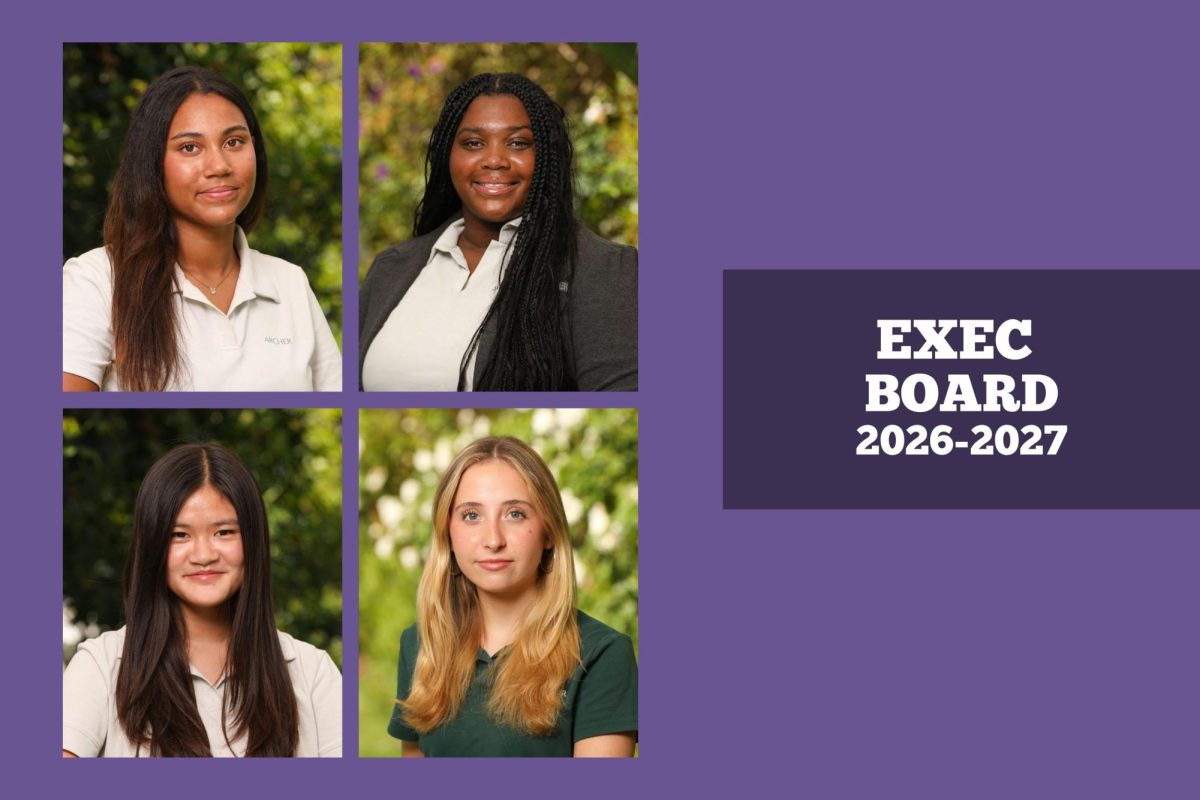 The position of Student Body President goes to Sloane Fitzgibbon (’27), as she received the most votes from the rising upper schoolers. The Executive Board will be comprised of Milan Earl (‘27), Kylie Tan (‘27) and Autumn Walker(’27). (Graphic Illustration by Phoebe Measer)