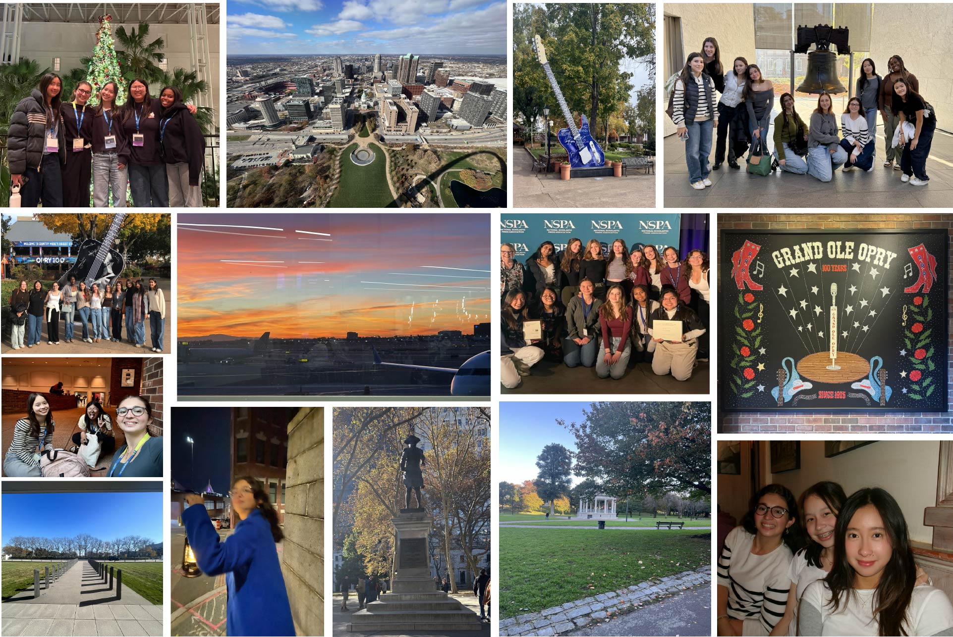 Highlights from the past four National Scholastic Press Association Conferences are collaged together. These trips were a formative part of my Archer experience and helped me appreciate how special The Oracle is. (Photos provided by Sydney Tilles)